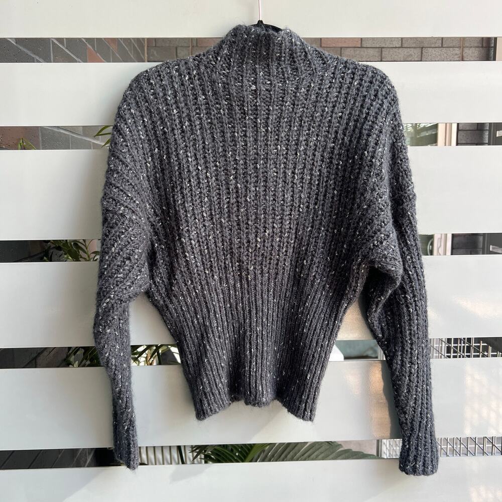 IRO Gray Metallic Kellers Chunky Knit Sweater Size S - Picture 3 of 7